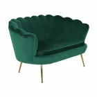 Pad Art-deco stílusban, smaragd Velvet anyag/gold króm-arany, NOBLIN