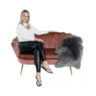 Pad Art-deco stílusban, rózsaszín Velvet anyag/gold chróm-arany, NOBLIN