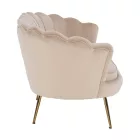 Pad Art-deco stílusban, bézs Velvet anyag/gold chróm-arany, NOBLIN