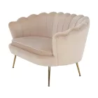 Pad Art-deco stílusban, bézs Velvet anyag/gold chróm-arany, NOBLIN
