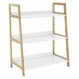 3 polcos állvány, fehér/természetes, KOEN TYP 1