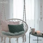 Függő szék, pamut+fém/fehér, AMADO 2 NEW