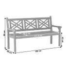 Fából készült kerti pad, szürke, 150 cm, FABLA