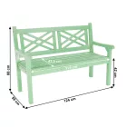 Fából készült kerti pad, neo mint, 124 cm, FABLA