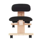 Ergonomikus térdelőszék, fekete/bükkfa, GROCO