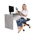 Ergonomikus térdelőszék, fekete/bükkfa, GROCO