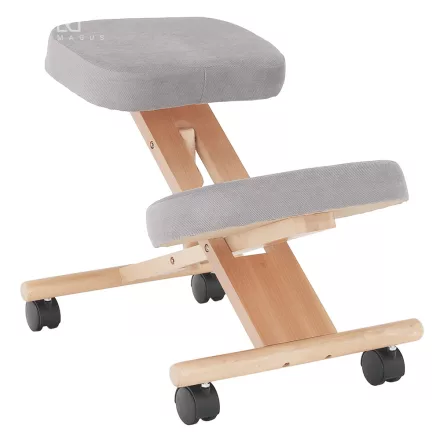 Ergonomikus térdelőszék, szürkésbarna Taupe/bükkfa, FLONET