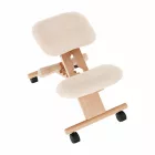 Ergonomikus térdelőszék, krémszínű/bükkfa, GROCO
