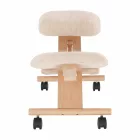 Ergonomikus térdelőszék, krémszínű/bükkfa, GROCO