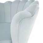 Fotel Art-deco stílusban, szürke-kék Velvet anyag/gold chróm-arany, NOBLIN