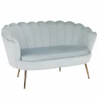 Pad Art-deco stílusban, szürke-kék Velvet anyag/gold chróm-arany, NOBLIN