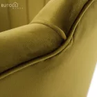 Fotel Art-deco stílusban, mustár színű Velvet anyag/gold chróm-arany, NOBLIN