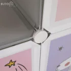 Gyerek moduláris szekrény, szürke/gyerek minta, HAKON