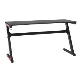  Gamer asztal/számítógépasztal, fekete/piros, MACKENZIE 140cm