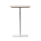 Bárasztal, tölgy/fehér, MDF/fém, átmérő 60 cm, HARLOV