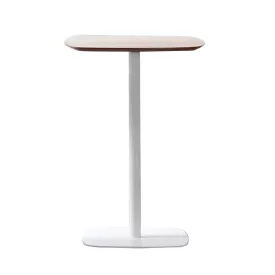 Bárasztal, tölgy/fehér, MDF/fém, átmérő 60 cm, HARLOV