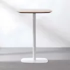 Bárasztal, tölgy/fehér, MDF/fém, átmérő 60 cm, HARLOV