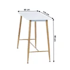 Bárasztal, fehér/bükk, MDF/fém, 110x50 cm, DORTON