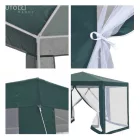 Kerti pavilon sátor, 3,9x2,5x3,9m, zöld/fehér, RINGE TYP 1+6 oldal