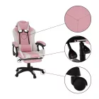 Irodai/gamer szék RGB LED világítással, rózsaszín/fehér, JOVELA