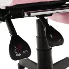 Irodai/gamer szék RGB LED világítással, rózsaszín/fehér, JOVELA