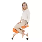 Ergonomikus térdelőszék, narancs/bükkfa, FLONET