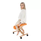 Ergonomikus térdelőszék, narancs/bükkfa, FLONET