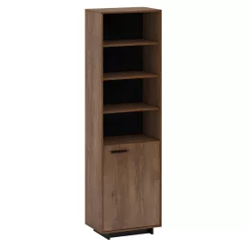   Vitrin/Polcállvány, bolzano tölgy/fekete, jobbos, DELIS R2