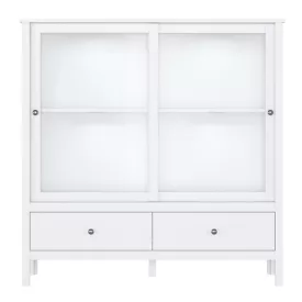 Alacsony vitrin 2W2S, fehér, OLJE