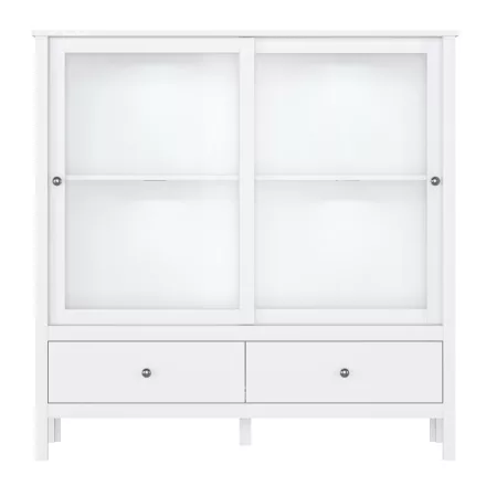 Alacsony vitrin 2W2S, fehér, OLJE