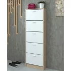 Cipősszekrény, 5 soros, sonoma tölgy/fehér, MOBI 15