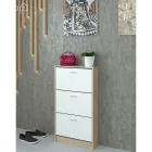 Cipősszekrény, 3 soros, sonoma tölgy/fehér, MOBI 13
