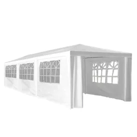   Kerti party sátor, fehér, 3x9 m, TEKNO NEW TYP 3 + 8 oldalsó résszel