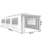 Kerti party sátor, fehér, 3x9 m, TEKNO NEW TYP 3 + 8 oldalsó résszel