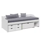 Ágy tárolóhellyel, fehér, tömörfa, 90x200, MAXI NEW