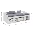 Ágy tárolóhellyel, fehér, tömörfa, 90x200, MAXI NEW