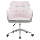 Irodai szék, Velvet szövet rózsaszín/szürke, FELTON NEW