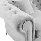 Luxus fotel, világosszürke Velvet szövet, ROMANO