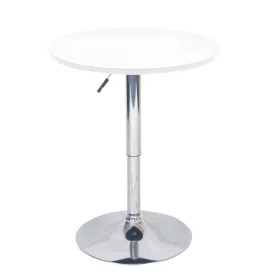   Bárasztal, magasság állítással, króm/fehér, átmérő 60 cm, BRANY 2 NEW