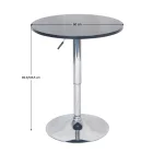 Bárasztal, magasság állítással, króm/ fekete, átmérő 60 cm, BRANY 2 NEW