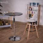Bárasztal, magasság állítással, króm/ fekete, átmérő 60 cm, BRANY 2 NEW