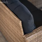 Kerti rattan szett, világosbarna/fekete, MADUL