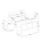Kerti 5 részes rattan szett, fekete/szürke, LERON