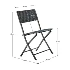 Kerti rattan szett 1+2, fekete, FARUK