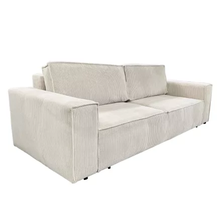 Kihúzható heverő, bézs, HARPERA BIG SOFA