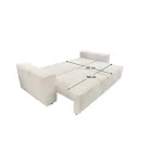 Kihúzható heverő, bézs, HARPERA BIG SOFA