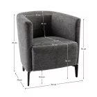 Design fotel, szürke/fekete, KAPY
