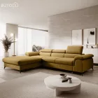Kihúzható ülőgarnitúra, mustárszínű, balos, HORTY ROH