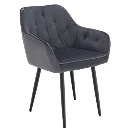 Design fotel, szürke Velvet szövet, VERIO