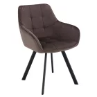 Design fotel, szürkésbarna Velvet/fekete, PETIN
